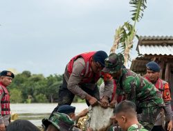 Brimob Polda Metro Jaya Gerak Cepat Perbaiki Tanggul Jebol Muara Gembong