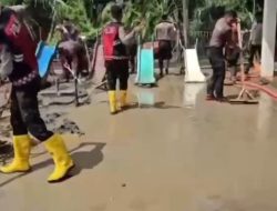 Polres Pidie Jaya Bersama Warga Gotong Royong Percepat Pemulihan Pascabanjir