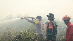 Kapolda Jambi Bersama Gubernur dan Danrem Pantau Penanganan Karhutla di Tanjab Timur
